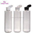 16oz HDPE Durable Squeezable Plastic Bottles with Black Press Disc Top Cap Natural Clear Container